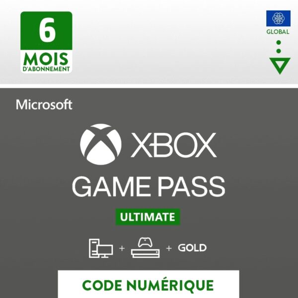 Cartes XBOX GAME PASS ULTIMATE 6 mois Global MICROSOFT